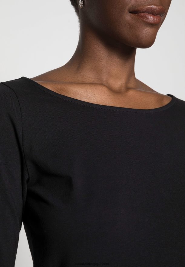 femmes haut à manches longues noir Anna FieldNHH26B526