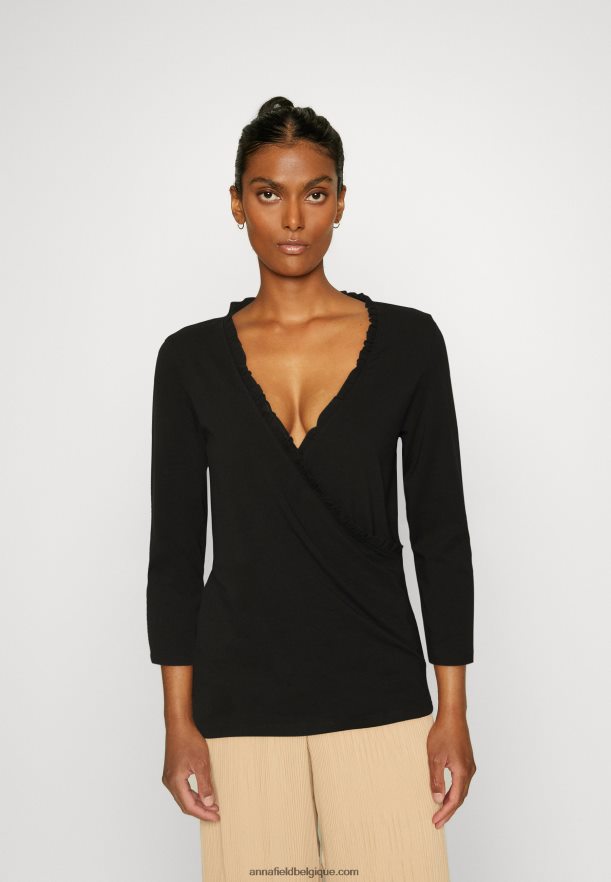femmes haut à manches longues noir Anna FieldNHH26B541