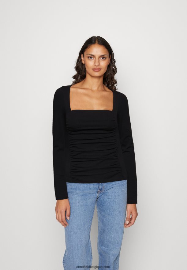 femmes haut à manches longues noir Anna FieldNHH26B568