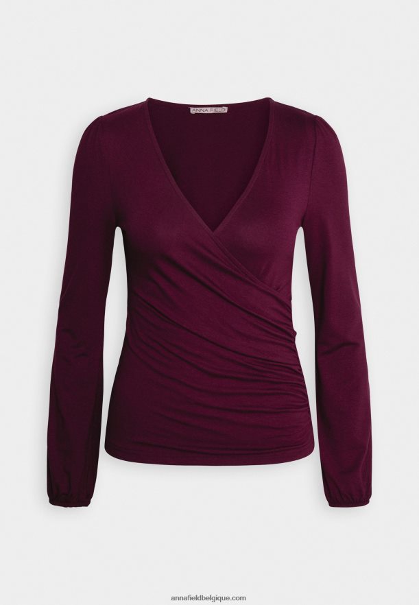 femmes haut à manches longues rouge foncé Anna FieldNHH26B535