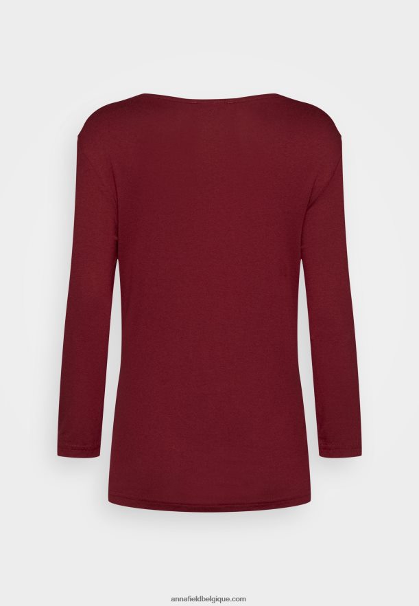 femmes haut à manches longues rouge foncé Anna FieldNHH26B566