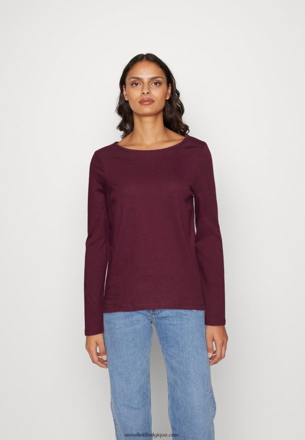 femmes haut à manches longues rouge foncé Anna FieldNHH26B567