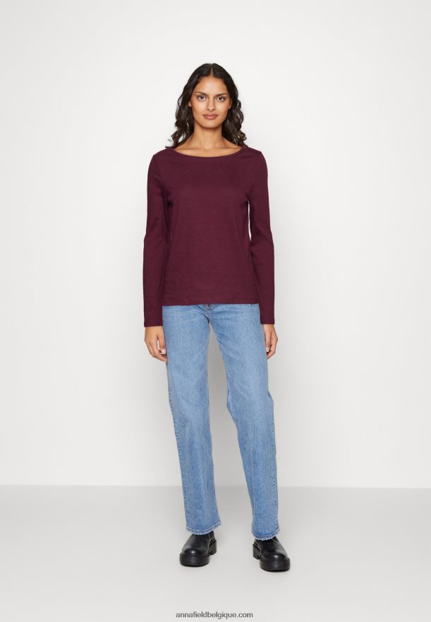 femmes haut à manches longues rouge foncé Anna FieldNHH26B567