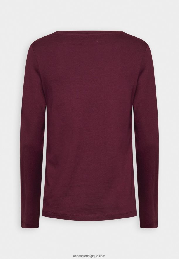 femmes haut à manches longues rouge foncé Anna FieldNHH26B567