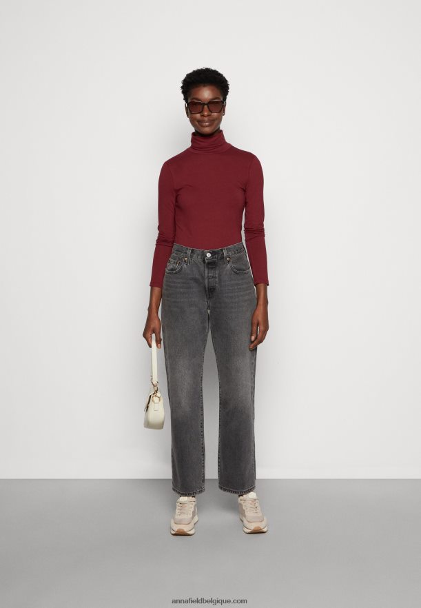 femmes haut à manches longues rouge foncé Anna FieldNHH26B582