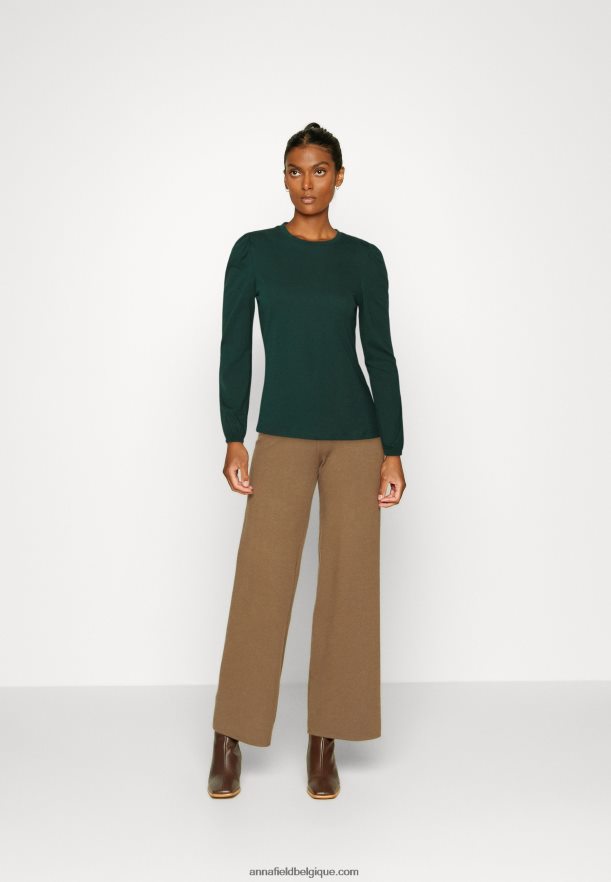 femmes haut à manches longues vert foncé Anna FieldNHH26B559