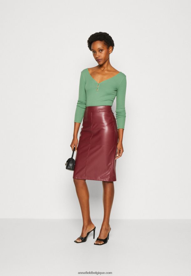 femmes haut vert à manches longues Anna FieldNHH26B514