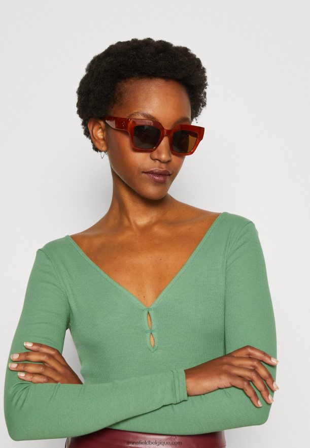 femmes haut vert à manches longues Anna FieldNHH26B514