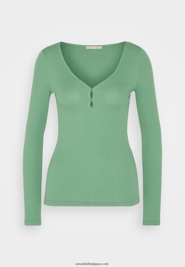 femmes haut vert à manches longues Anna FieldNHH26B514