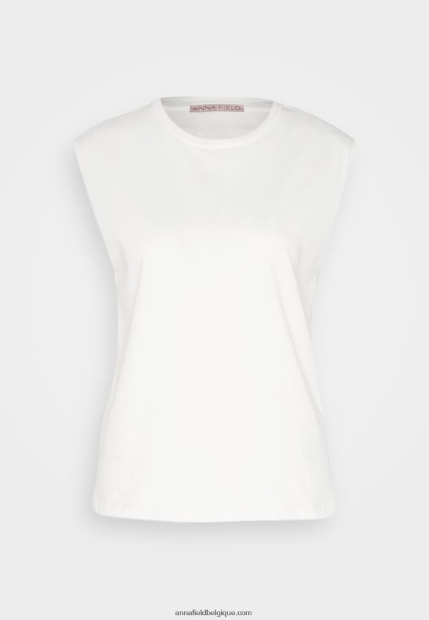 femmes t-shirt basique blanc cassé Anna FieldNHH26B343