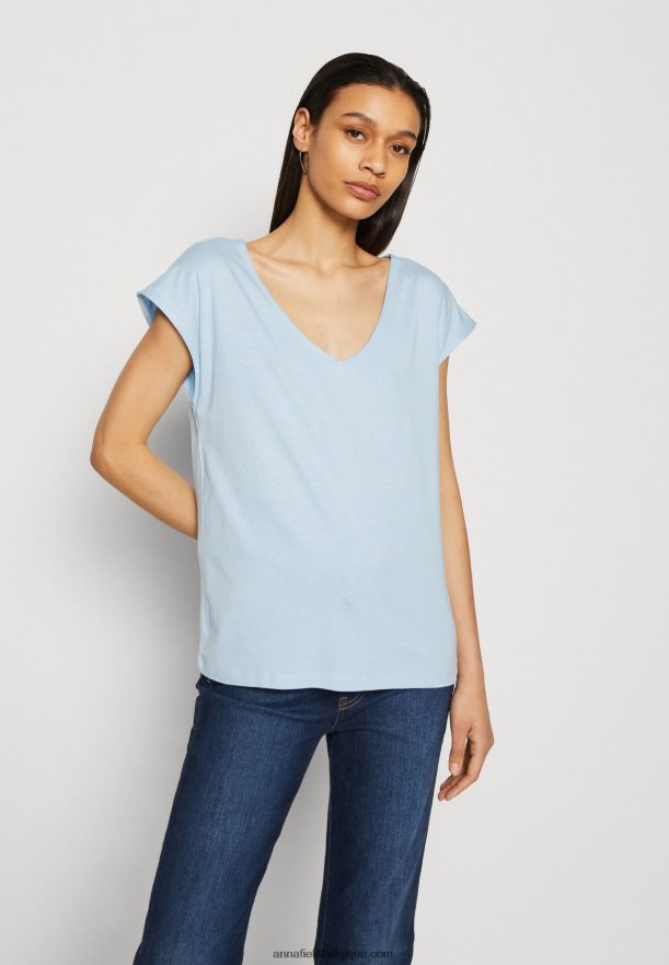 femmes t-shirt basique bleu clair Anna FieldNHH26B327