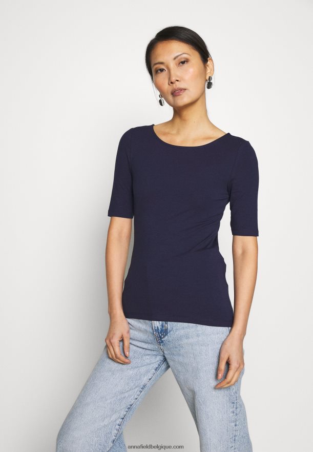 femmes t-shirt basique bleu marine Anna FieldNHH26B242