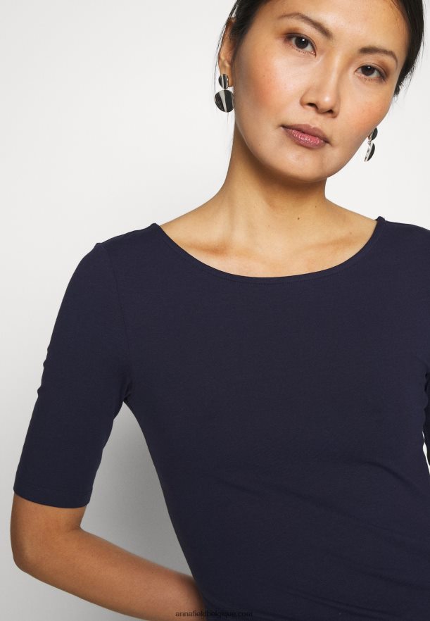 femmes t-shirt basique bleu marine Anna FieldNHH26B242