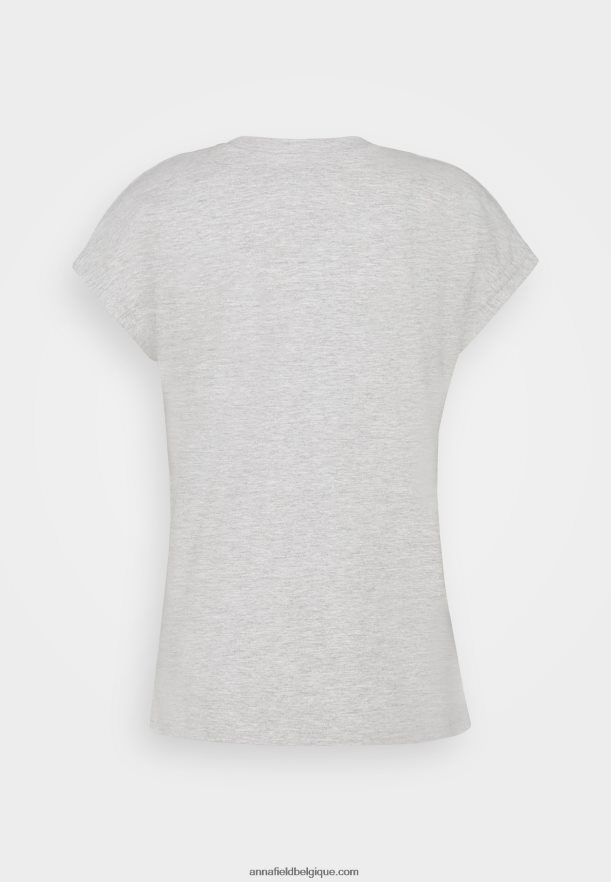 femmes t-shirt basique chiné gris clair Anna FieldNHH26B257
