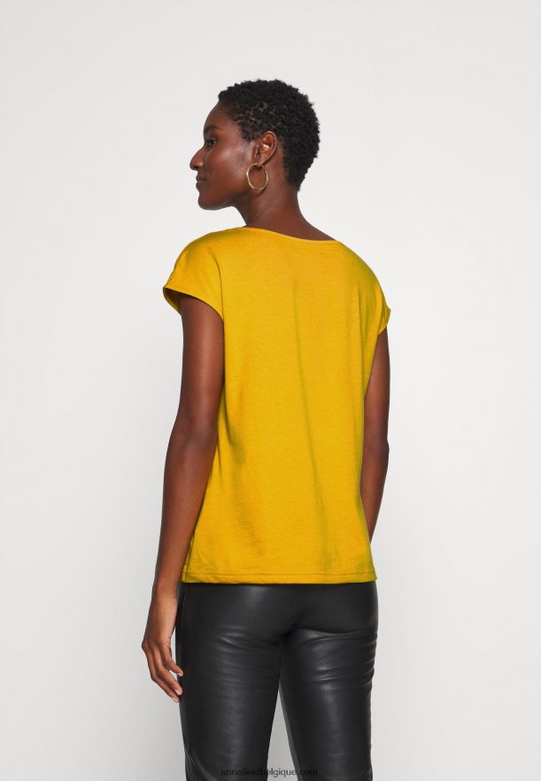 femmes t-shirt basique jaune doré Anna FieldNHH26B279
