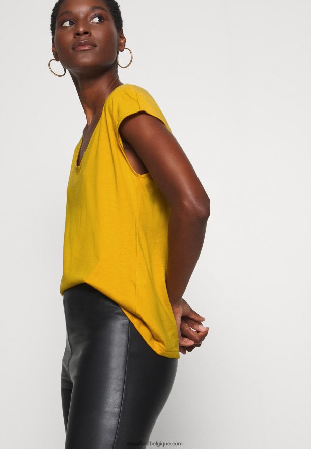 femmes t-shirt basique jaune doré Anna FieldNHH26B279