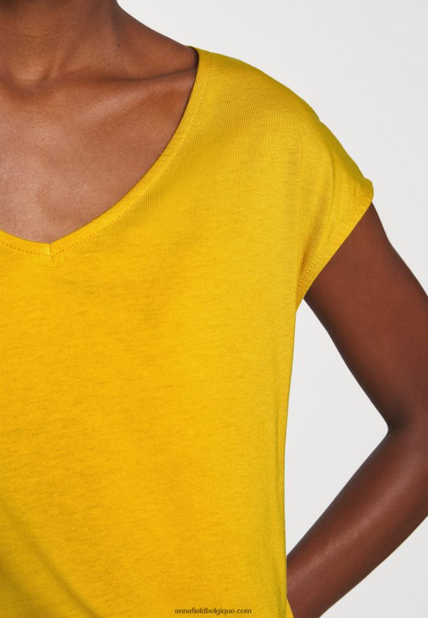 femmes t-shirt basique jaune doré Anna FieldNHH26B279