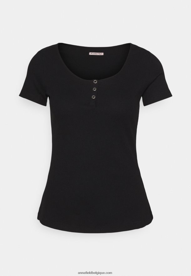 femmes t-shirt basique noir Anna FieldNHH26B248