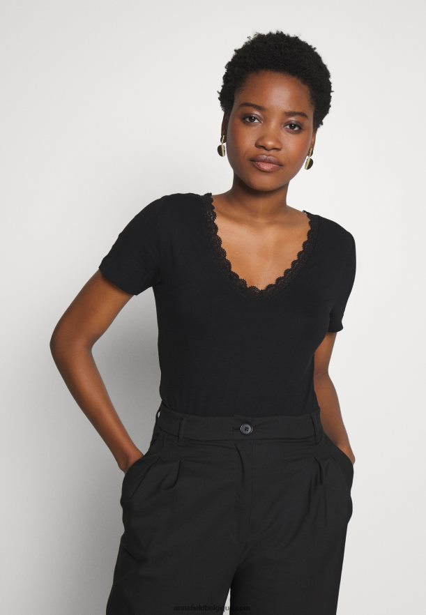 femmes t-shirt basique noir Anna FieldNHH26B377