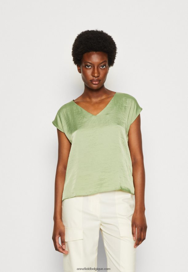 femmes t-shirt basique olive Anna FieldNHH26B315