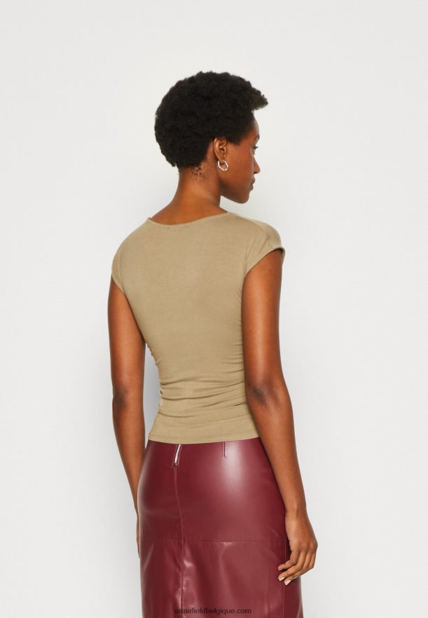 femmes t-shirt imprimé beige Anna FieldNHH26B309