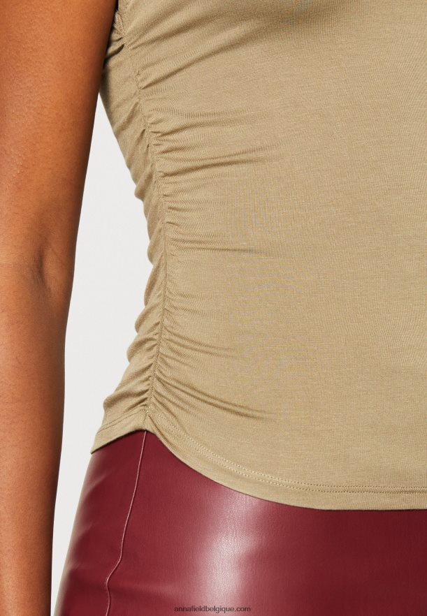 femmes t-shirt imprimé beige Anna FieldNHH26B309