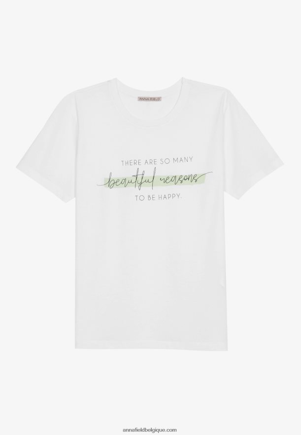 femmes t-shirt imprimé blanc Anna FieldNHH26B239