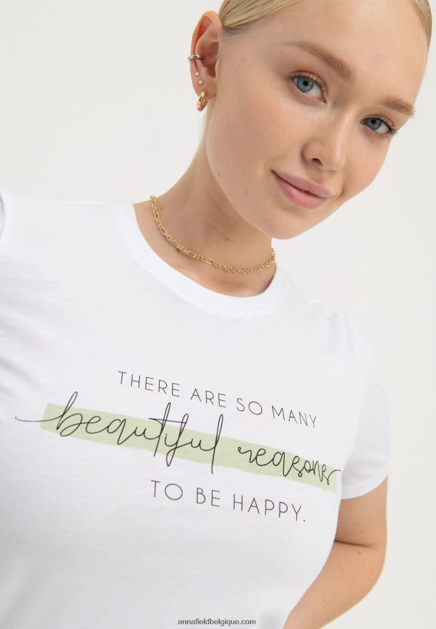 femmes t-shirt imprimé blanc Anna FieldNHH26B239