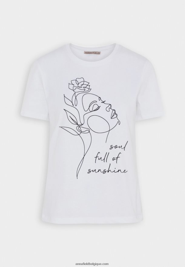 femmes t-shirt imprimé blanc Anna FieldNHH26B364