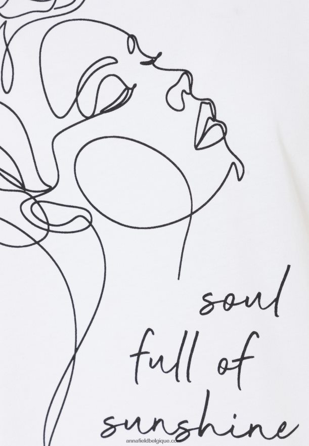 femmes t-shirt imprimé blanc Anna FieldNHH26B364