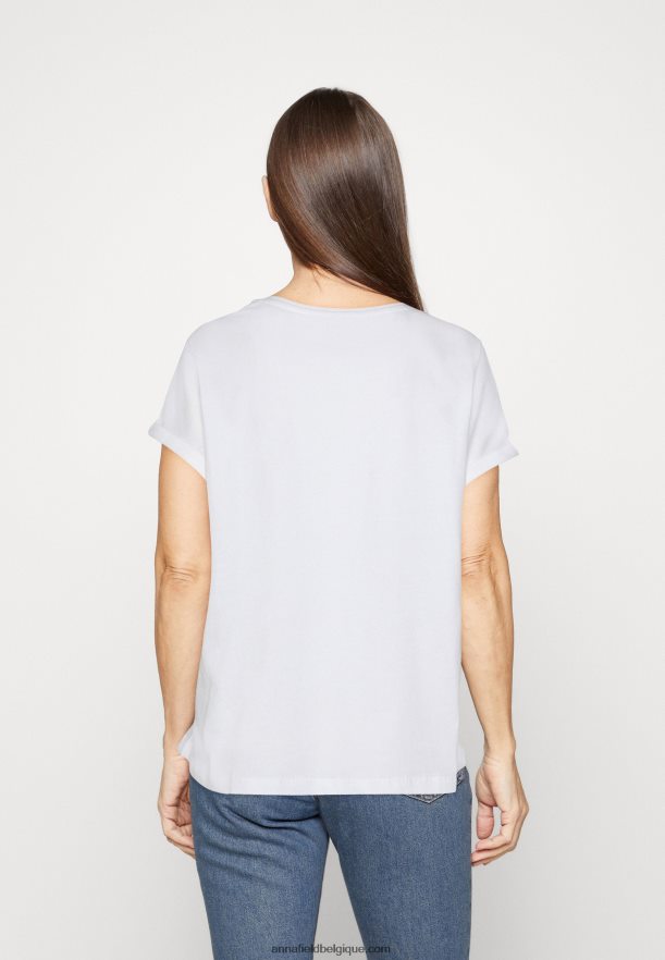 femmes t-shirt imprimé blanc Anna FieldNHH26B367