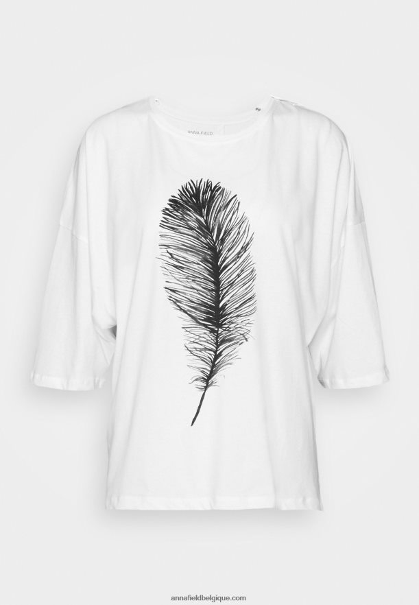 femmes t-shirt imprimé blanc Anna FieldNHH26B371