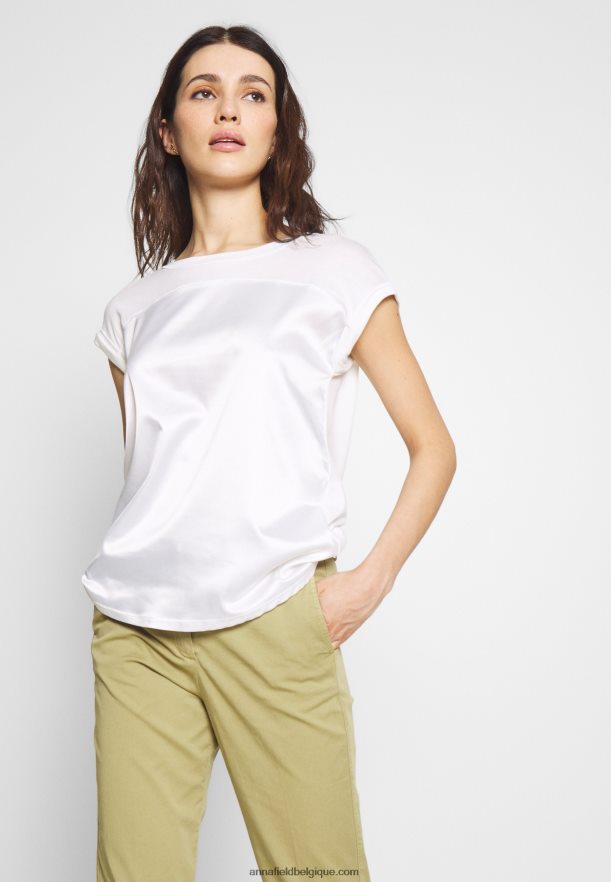 femmes t-shirt imprimé blanc cassé Anna FieldNHH26B260
