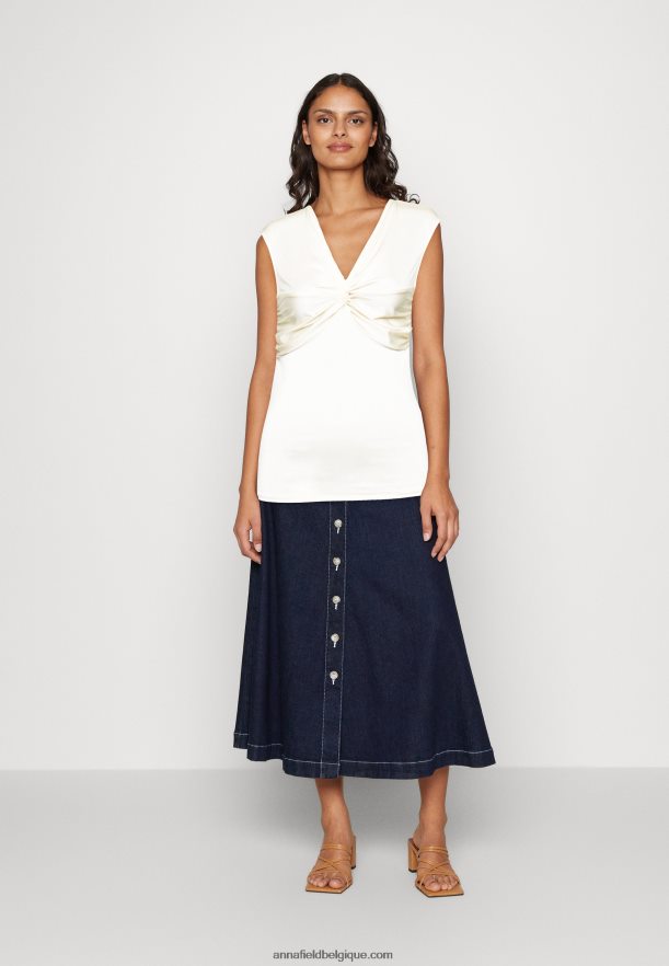 femmes t-shirt imprimé blanc cassé Anna FieldNHH26B311