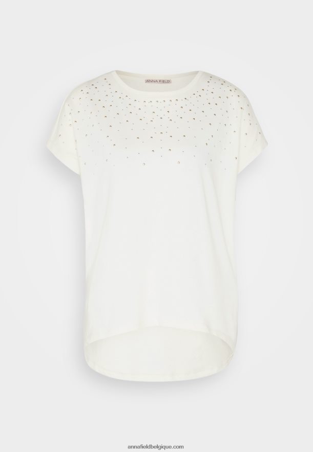 femmes t-shirt imprimé blanc cassé Anna FieldNHH26B369