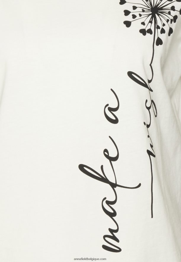 femmes t-shirt imprimé blanc cassé Anna FieldNHH26B370