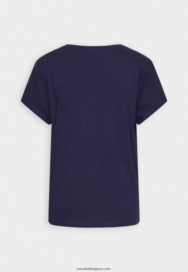 femmes t-shirt imprimé bleu Anna FieldNHH26B319