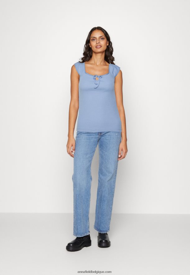 femmes t-shirt imprimé bleu clair Anna FieldNHH26B278
