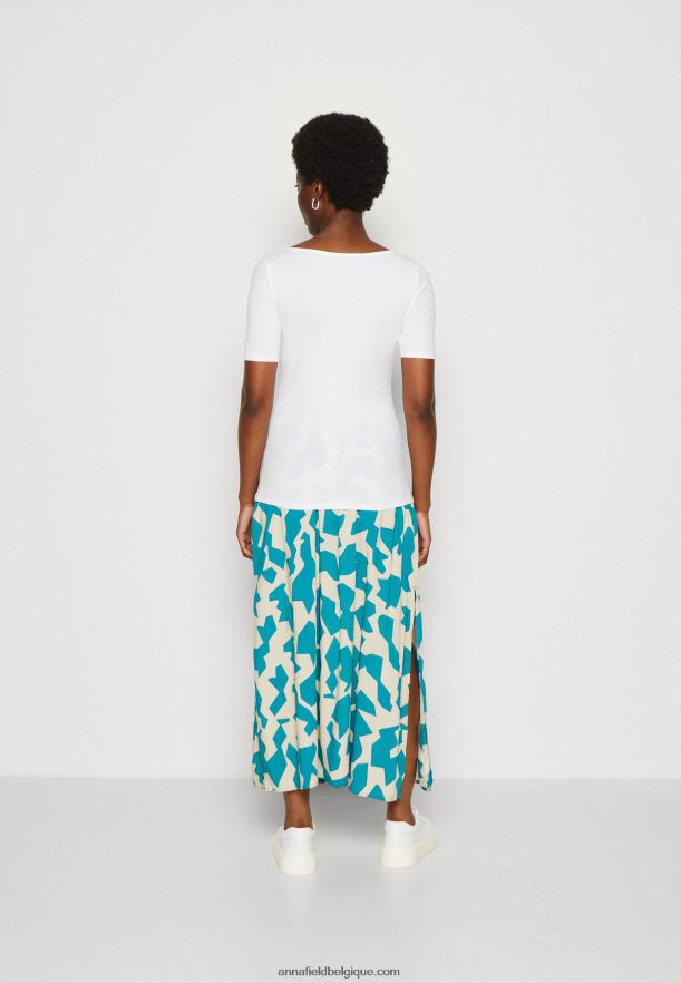 femmes t-shirt imprimé bleu clair/blanc Anna FieldNHH26B292