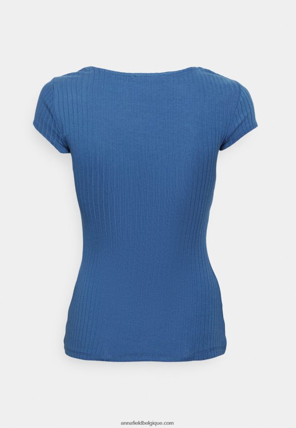 femmes t-shirt imprimé bleu foncé Anna FieldNHH26B275