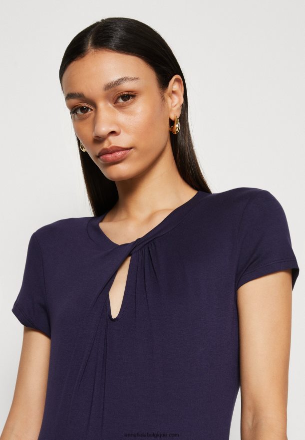femmes t-shirt imprimé bleu foncé Anna FieldNHH26B355