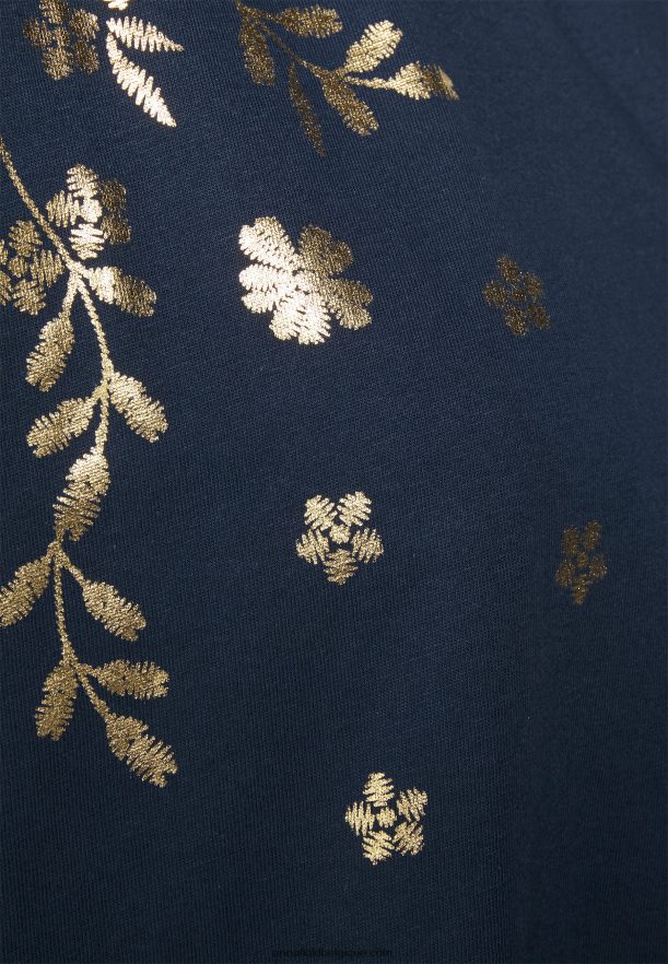 femmes t-shirt imprimé bleu foncé Anna FieldNHH26B357