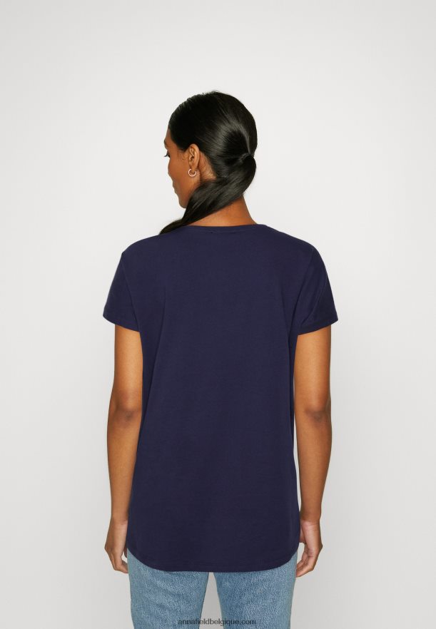 femmes t-shirt imprimé bleu foncé Anna FieldNHH26B362