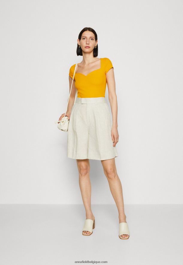 femmes t-shirt imprimé jaune foncé Anna FieldNHH26B250