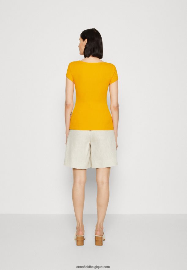 femmes t-shirt imprimé jaune foncé Anna FieldNHH26B250