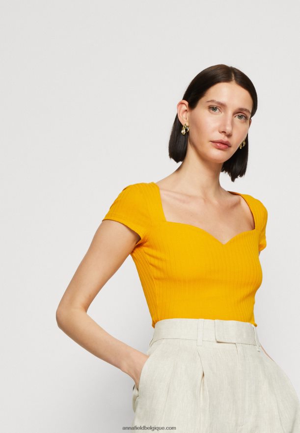 femmes t-shirt imprimé jaune foncé Anna FieldNHH26B250