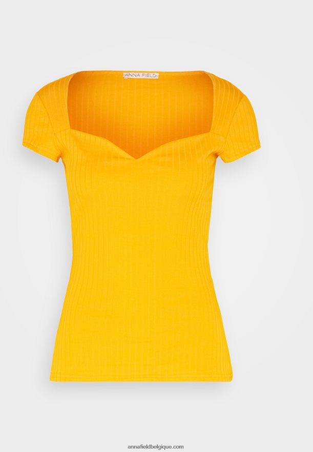 femmes t-shirt imprimé jaune foncé Anna FieldNHH26B250