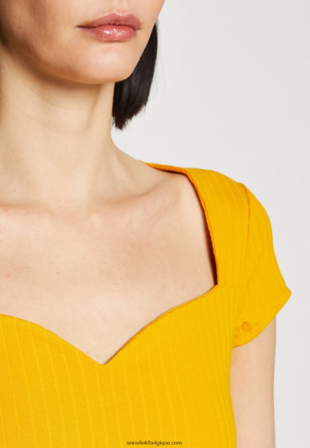 femmes t-shirt imprimé jaune foncé Anna FieldNHH26B250