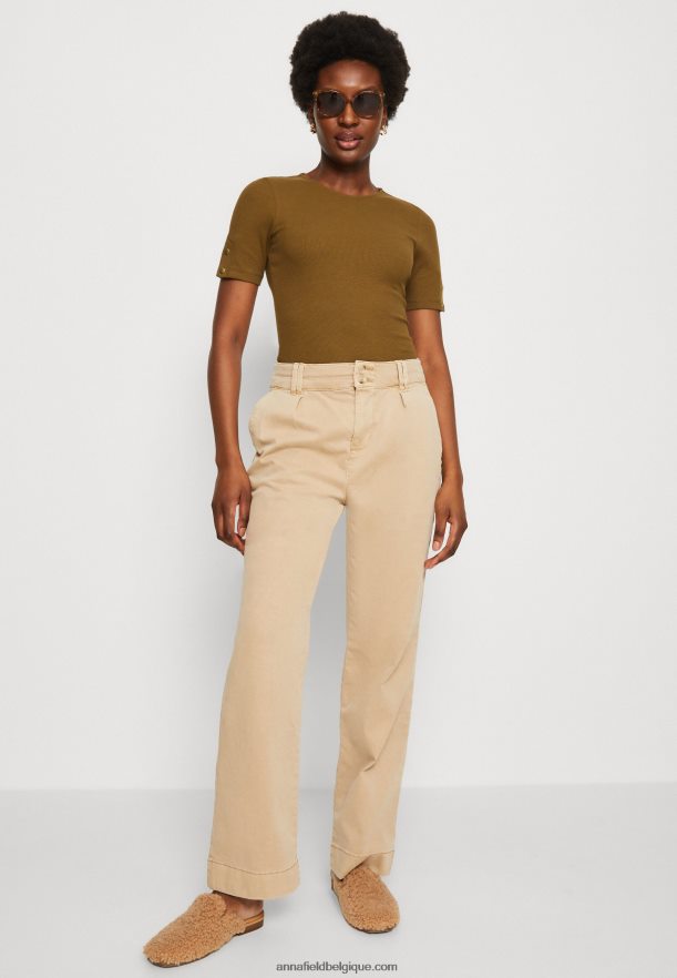 femmes t-shirt imprimé kaki Anna FieldNHH26B368