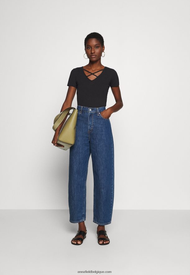 femmes t-shirt imprimé noir Anna FieldNHH26B249